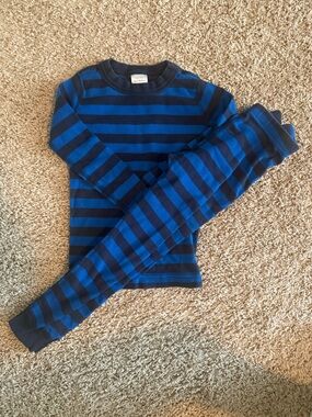 Hanna Andersson Blue and Navy Striped Pajama Set